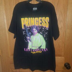 Star Wars Princess Leia Organa Men's Graphic Tee T-Shirt Black Size XL NWT